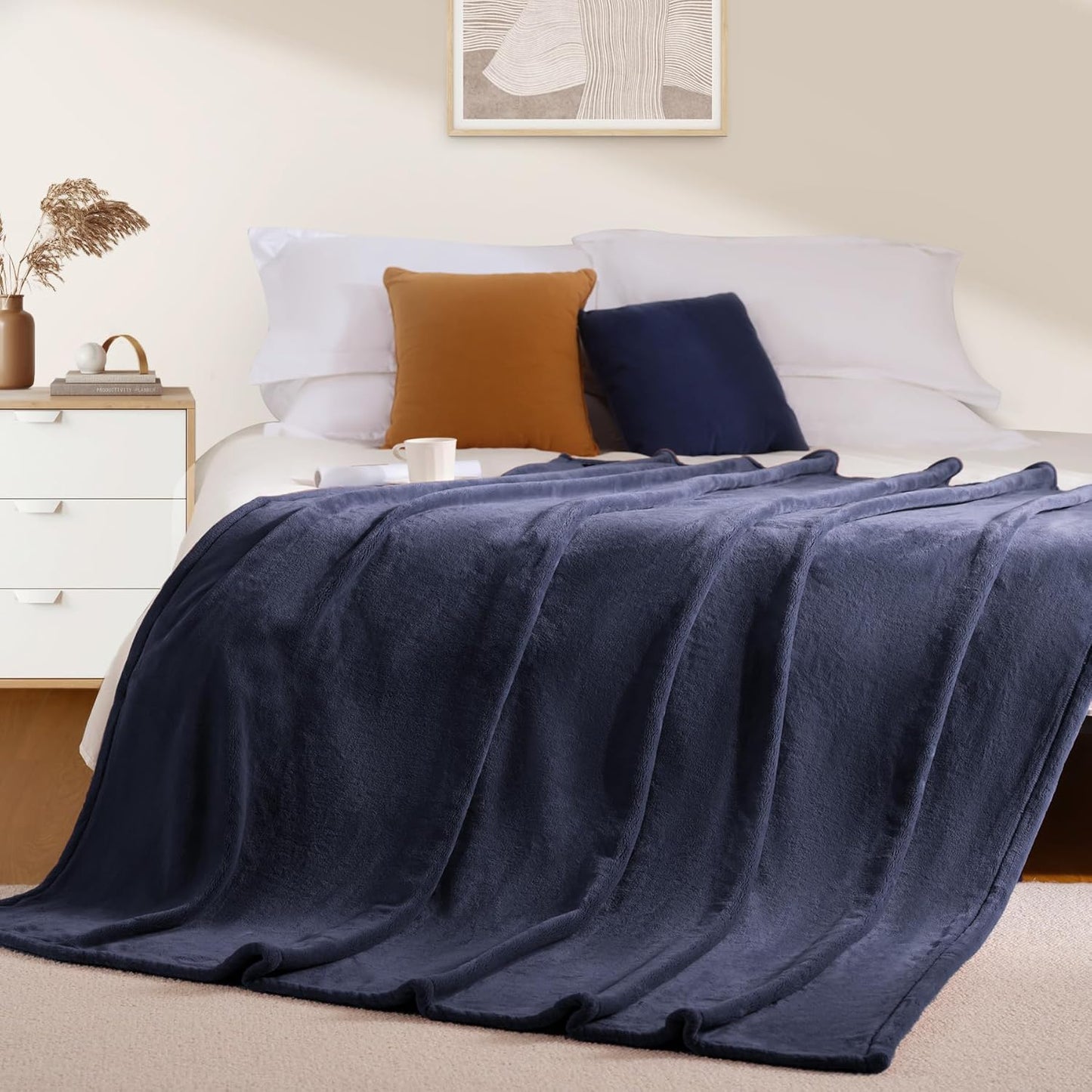 MANTA DE FELPA AZUL MARINO