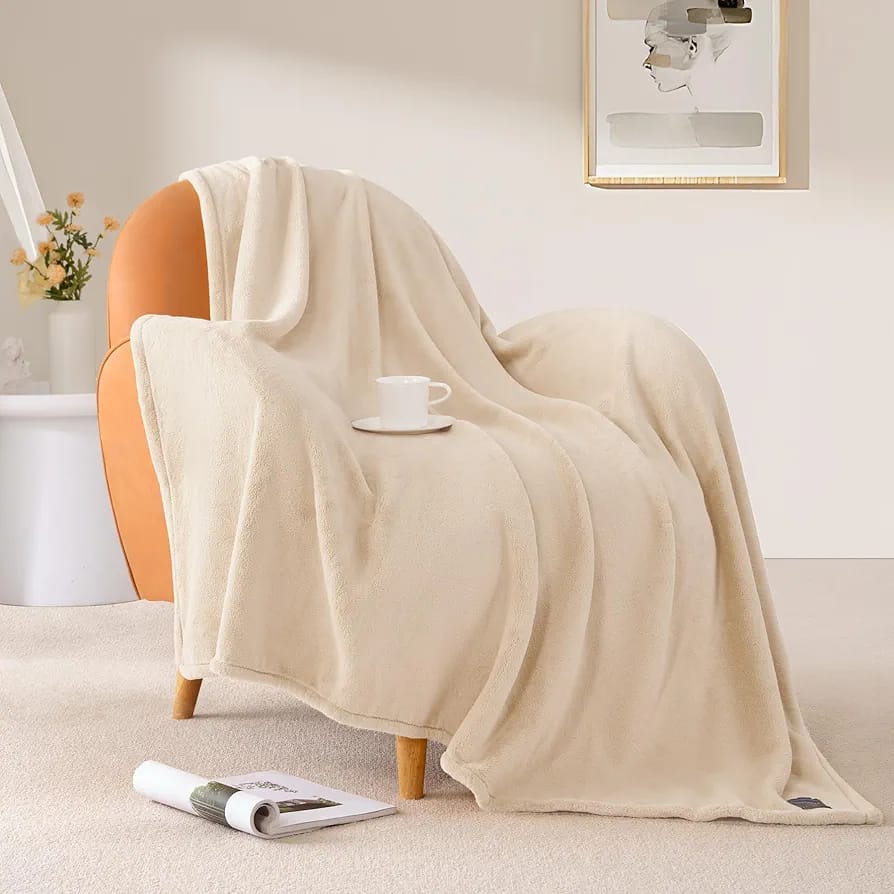 MANTA DE FELPA MARFIL