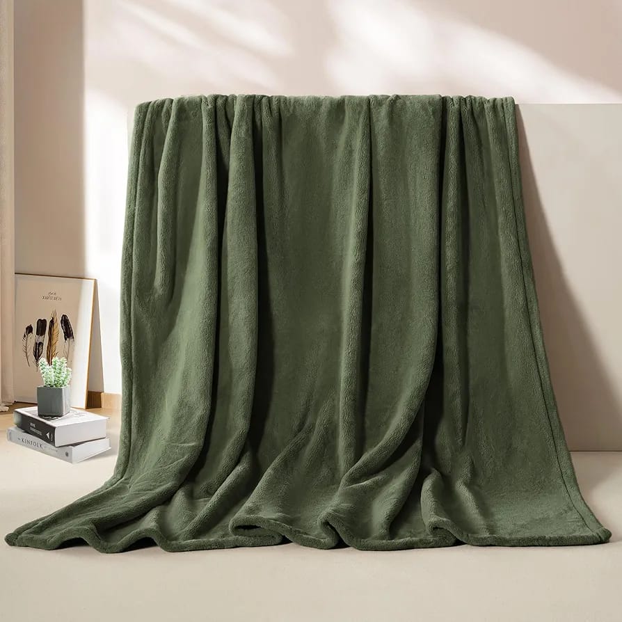 MANTA DE FELPA VERDE OLIVO