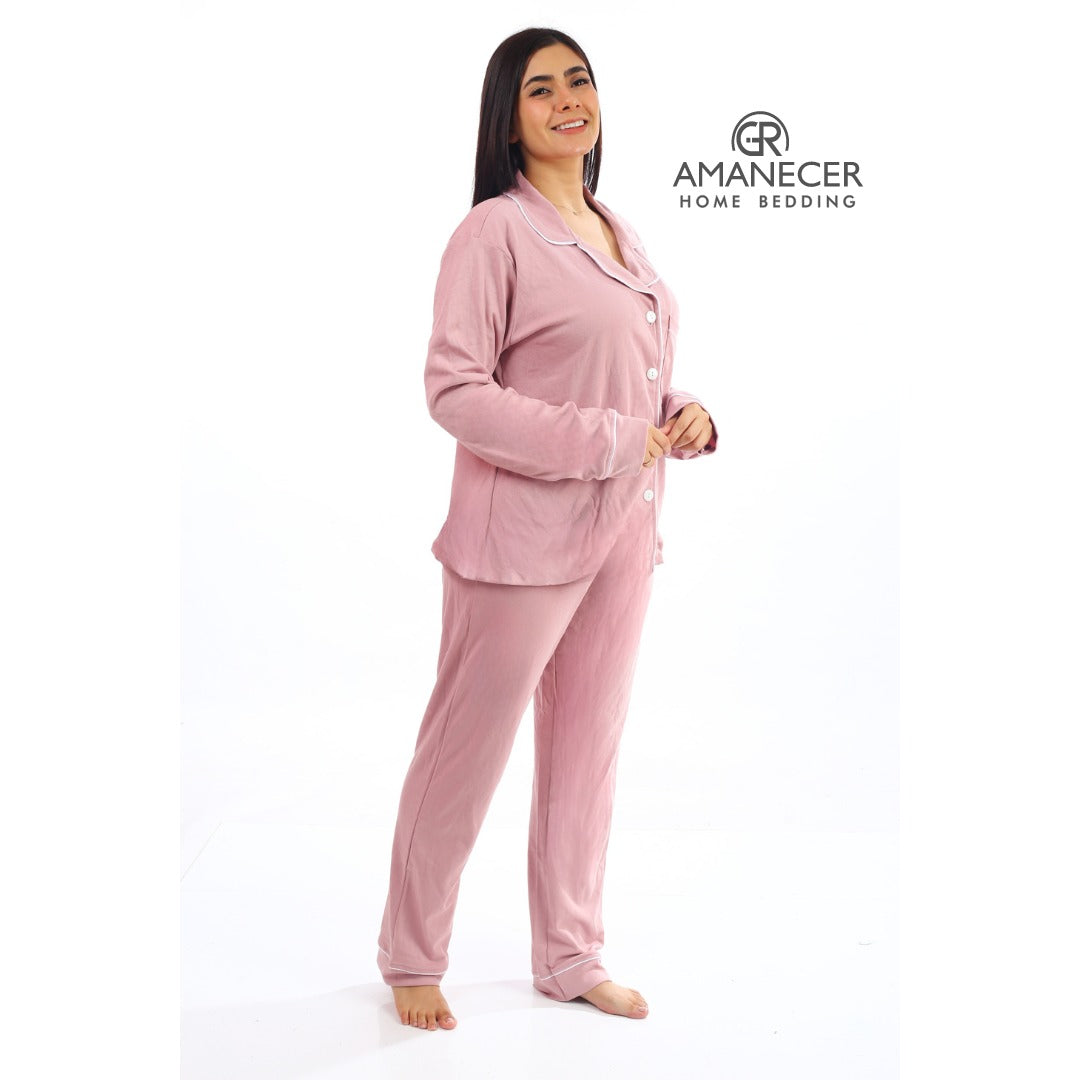 PIJAMA MANGA LARGA PALO ROSA