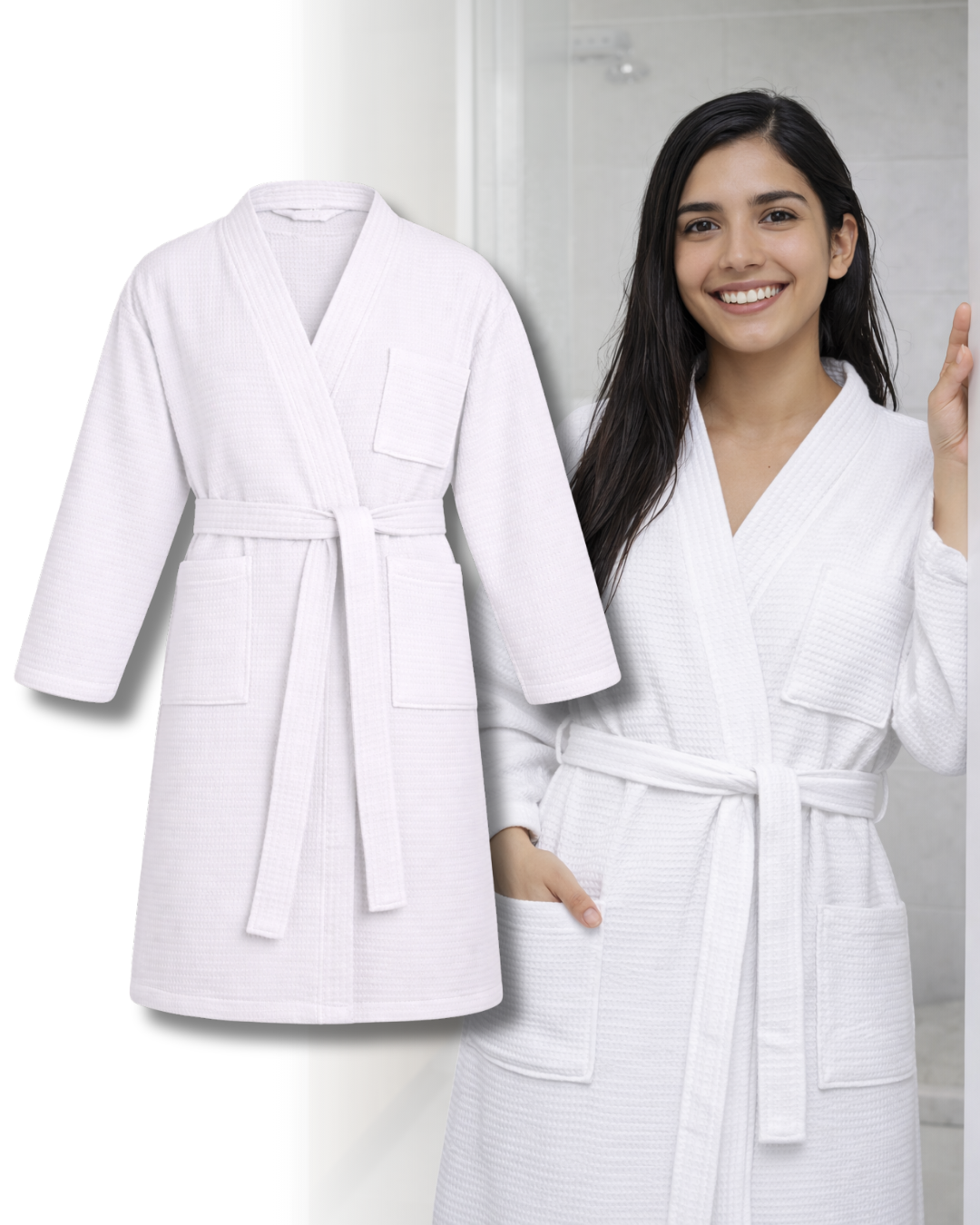 BATA DE BAÑO BLANCO