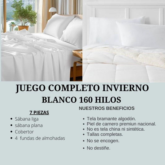 PACK INVIERNO BLANCO 160 HILOS