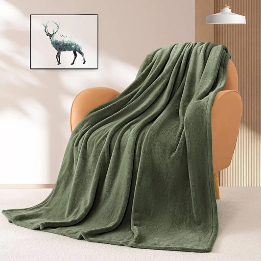 MANTA DE FELPA VERDE OLIVO