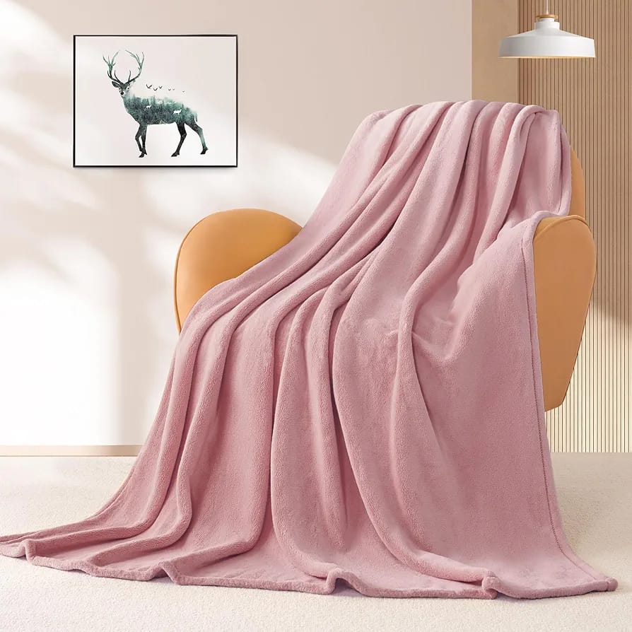 MANTA DE FELPA ROSADO PALO