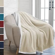 MANTA DE FELPA CON PIEL DE CARNERO MARFIL