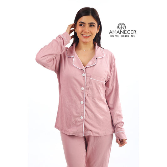 PIJAMA MANGA LARGA PALO ROSA