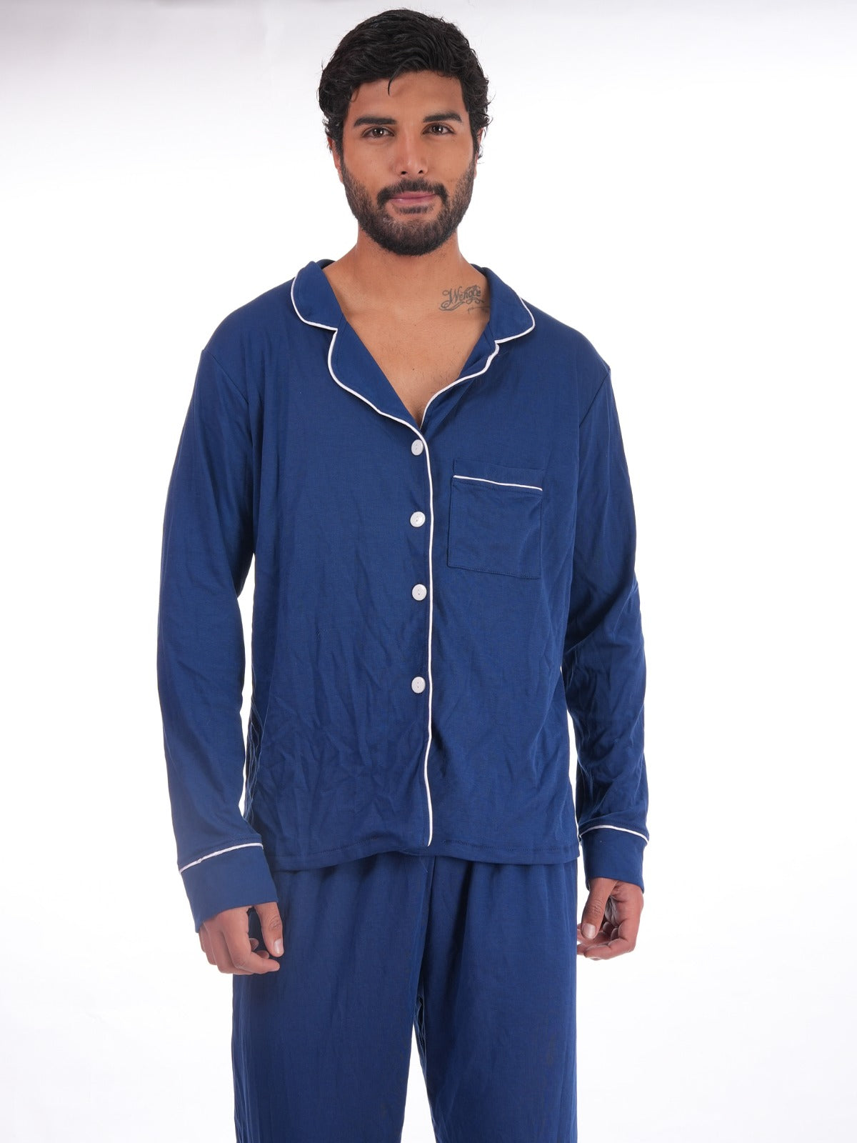 PIJAMA MANGA LARGA AZUL