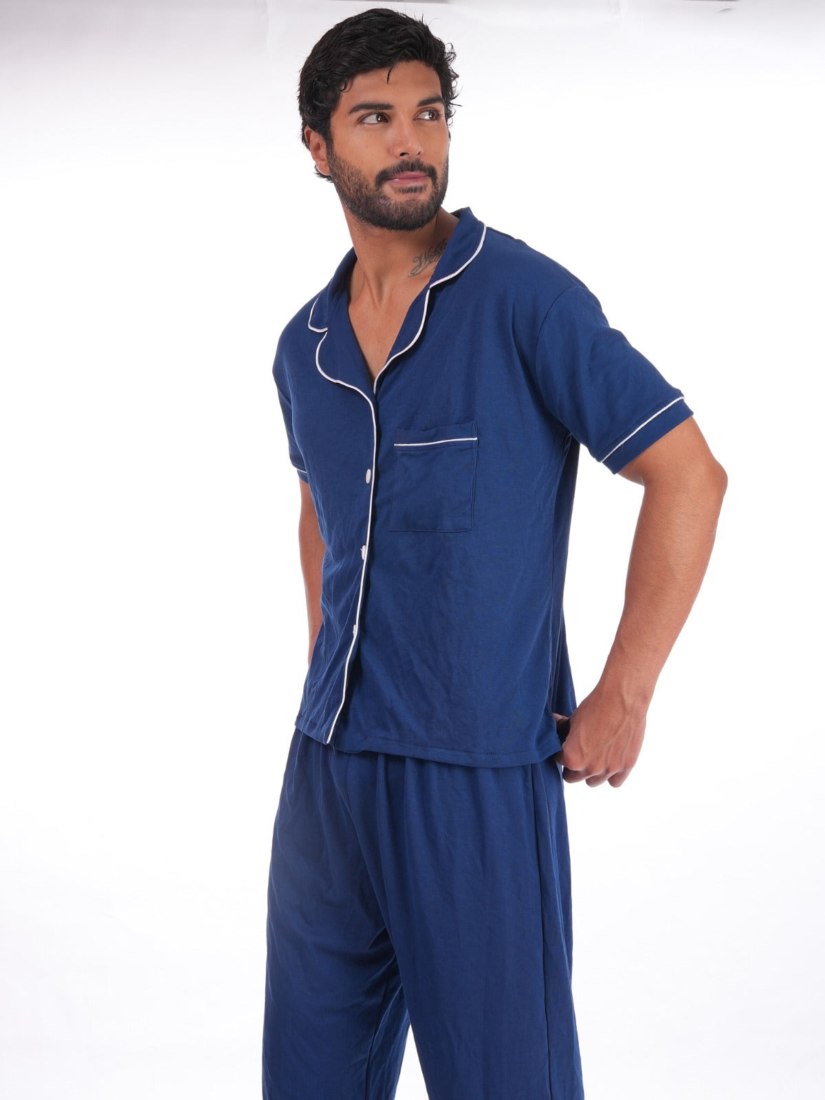 PIJAMA MANGA CORTA AZUL