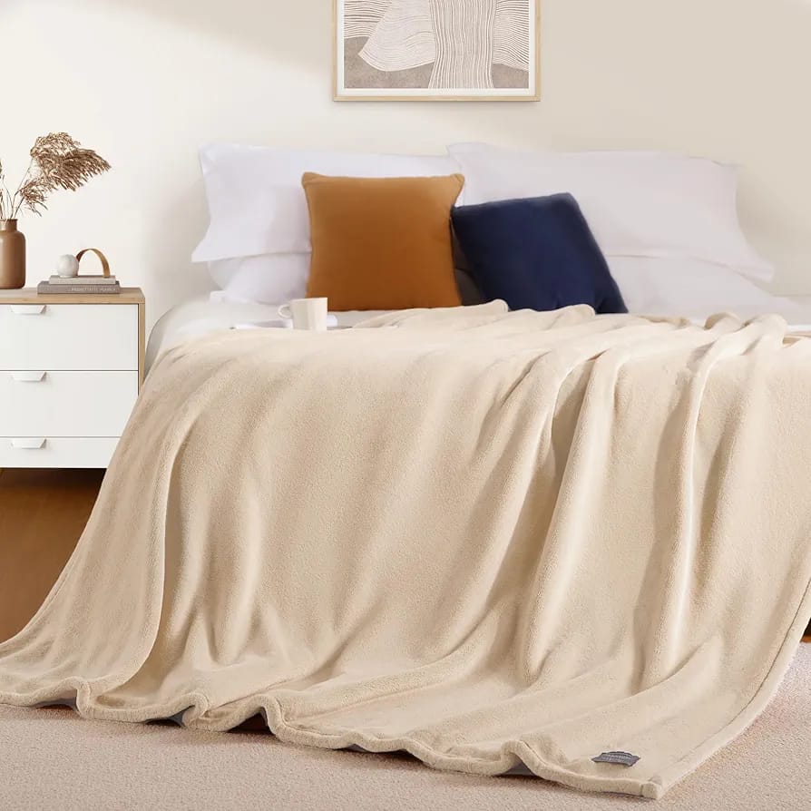 MANTA DE FELPA MARFIL