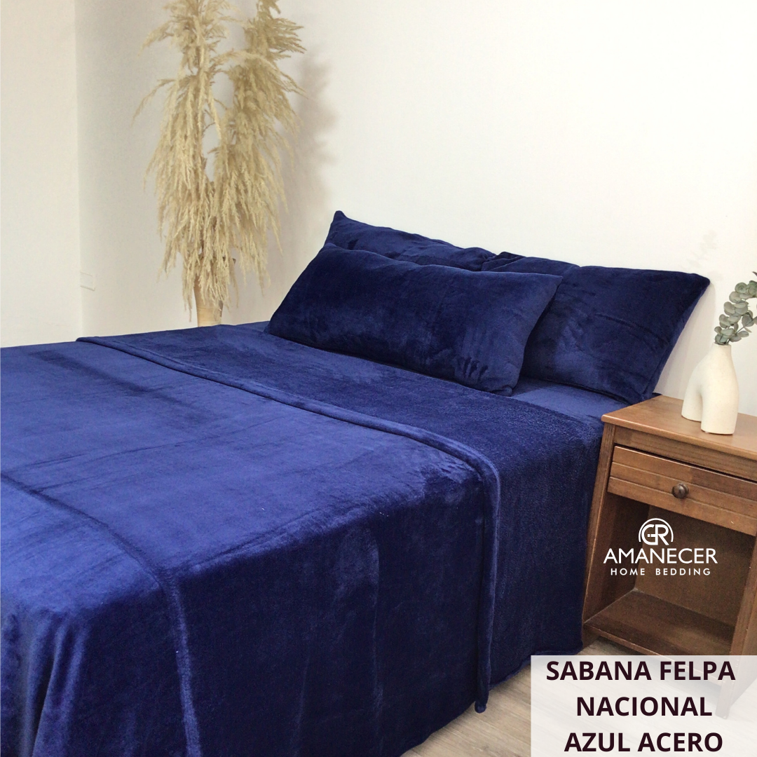 SABANA DE FELPA NACIONAL AZUL ACERO