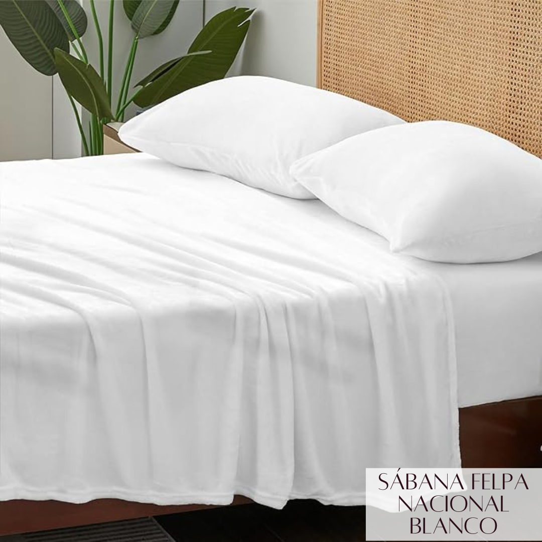 SABANA DE FELPA NACIONAL BLANCO