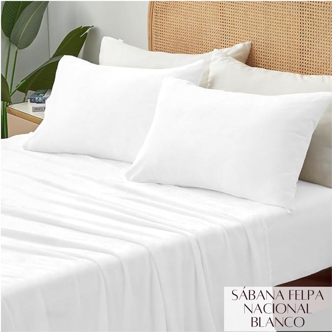 SABANA DE FELPA NACIONAL BLANCO