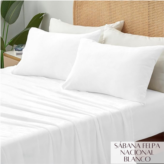SABANA DE FELPA NACIONAL BLANCO