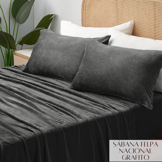 SABANA DE FELPA NACIONAL GRAFITO