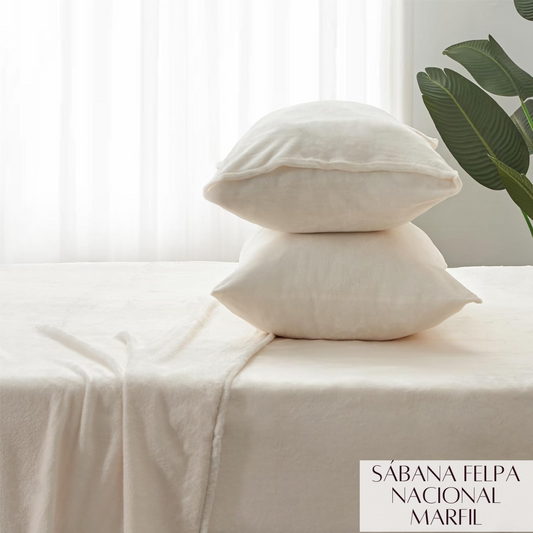 SABANA DE FELPA NACIONAL MARFIL