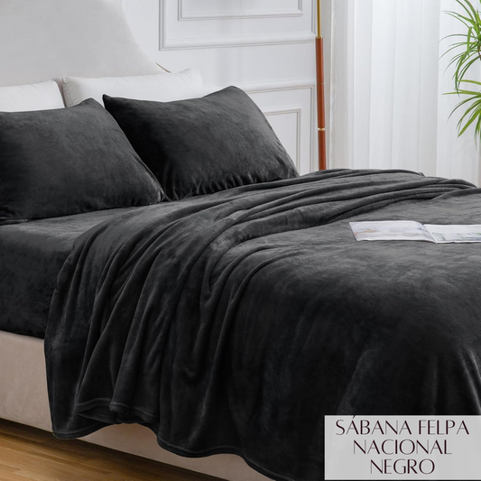 SABANA DE FELPA NACIONAL NEGRO