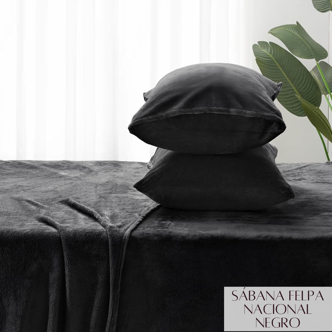 SABANA DE FELPA NACIONAL NEGRO